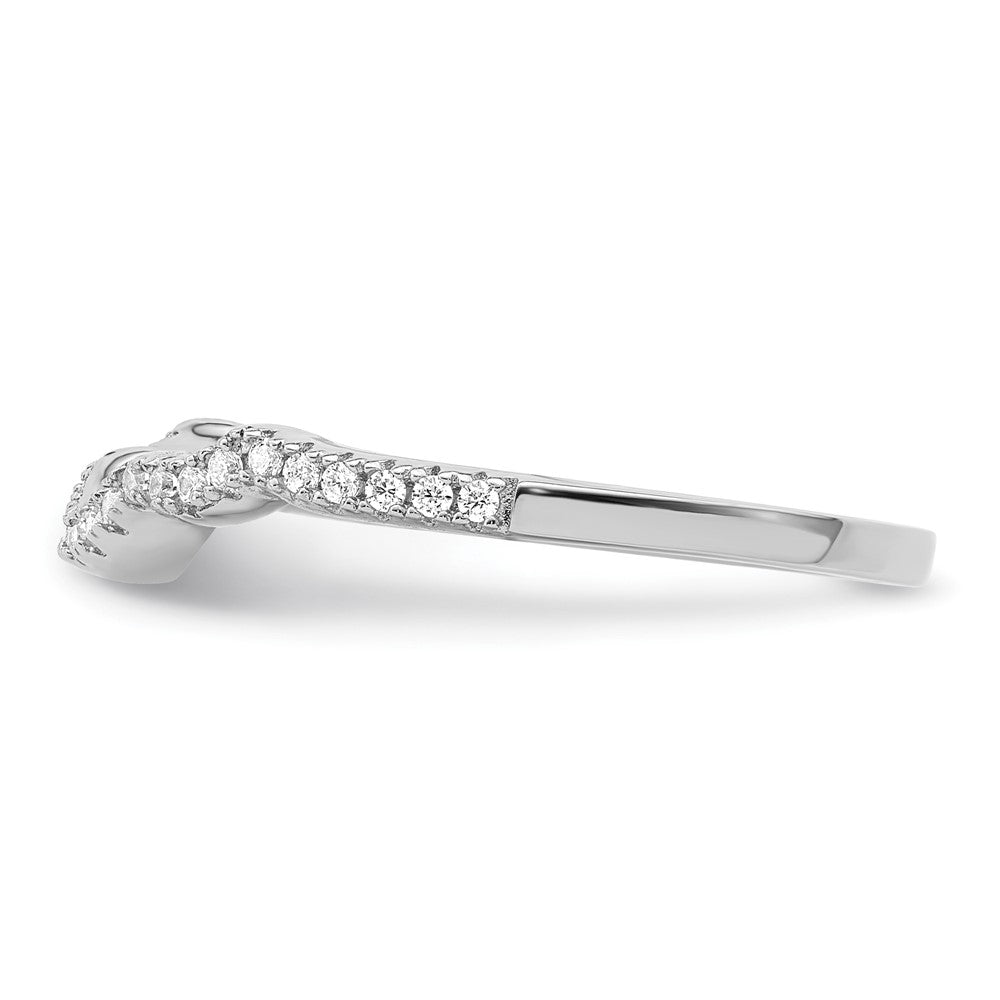 Sterling Silver Rhodium plated 2 piece CZ Bridal Ring Set - 3