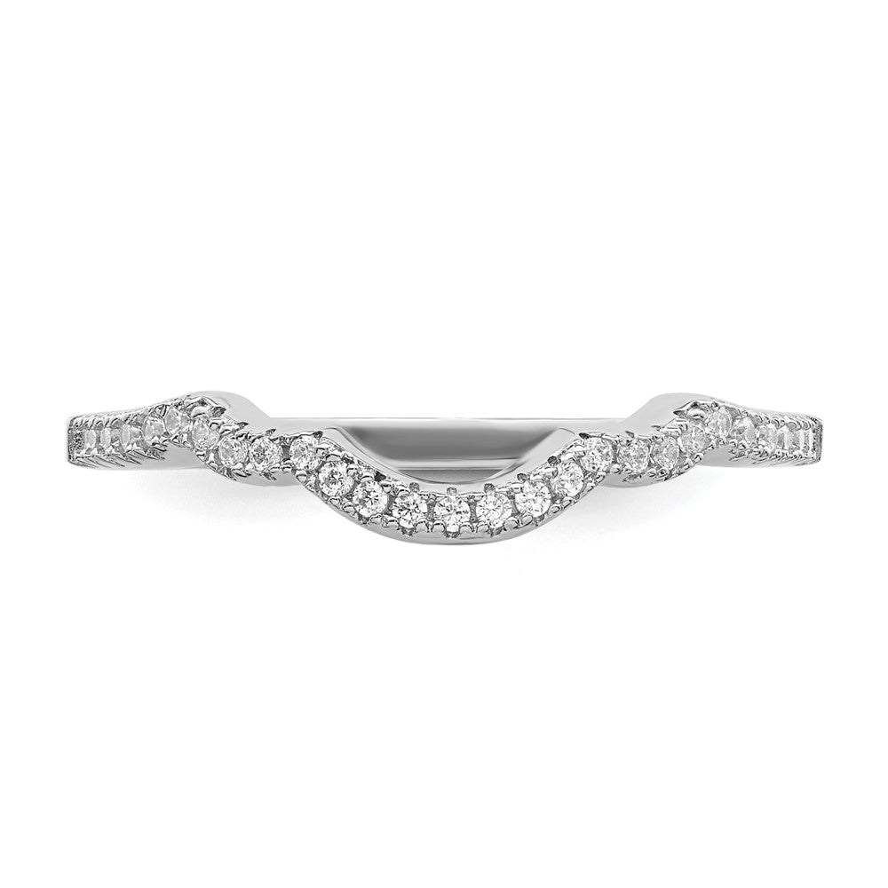 Sterling Silver Rhodium plated 2 piece CZ Bridal Ring Set - 2