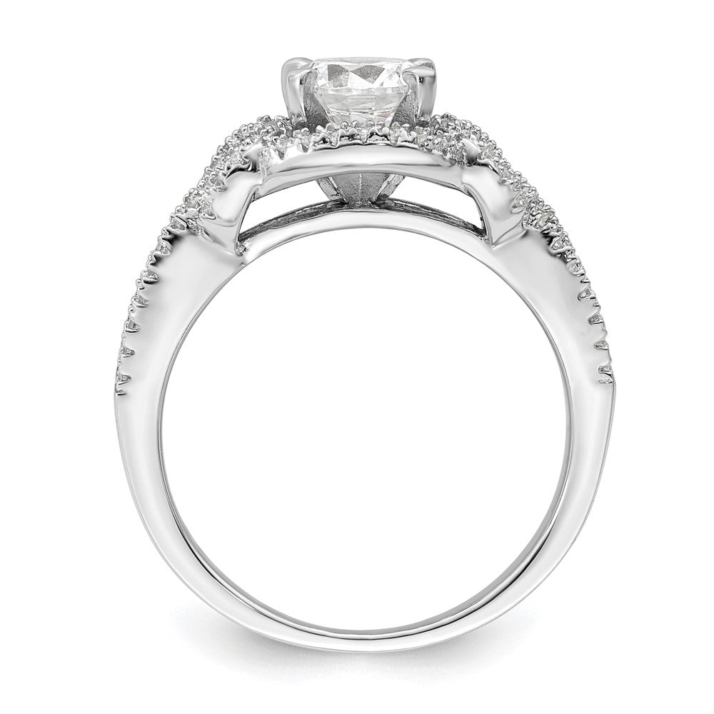 Sterling Silver Rhodium plated 2 piece CZ Bridal Ring Set - 3