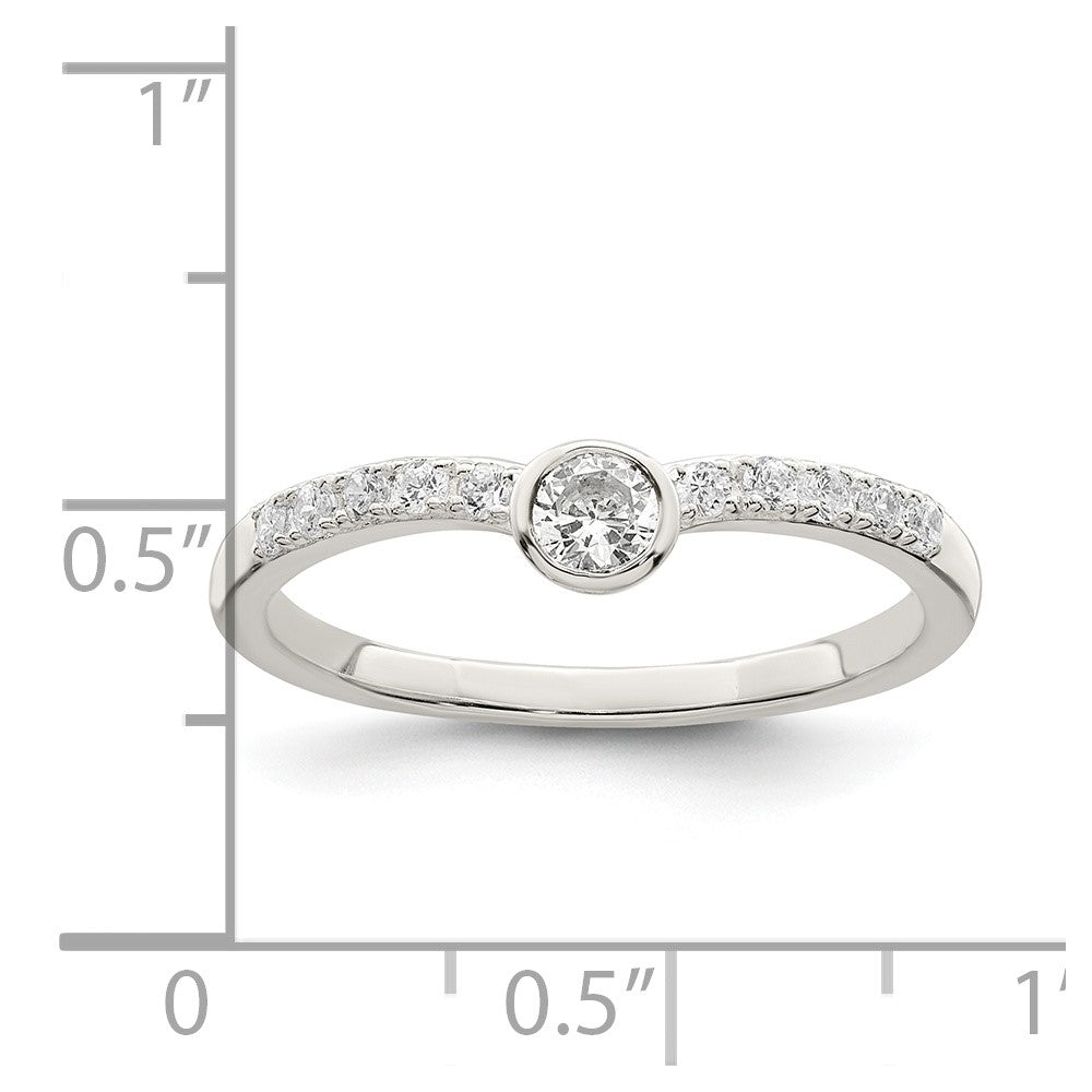 Sterling Silver CZ Ring - 5