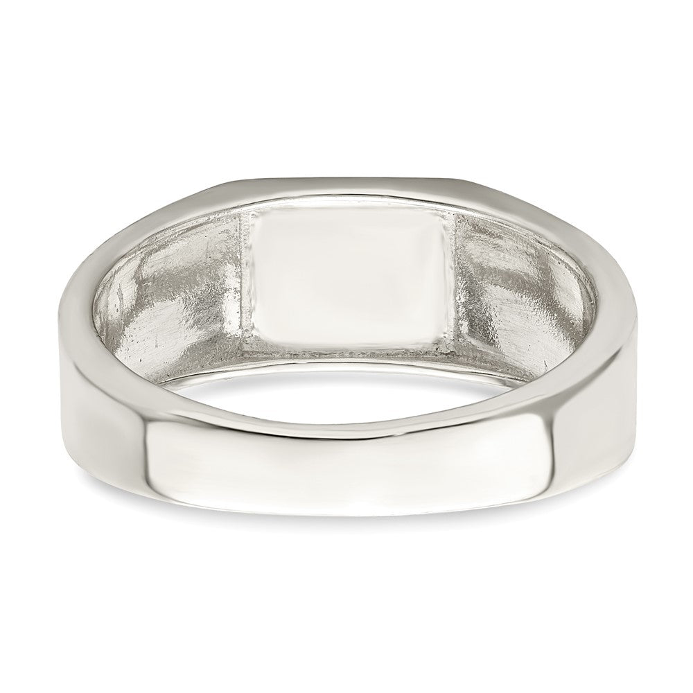 Sterling Silver Rhodium-plated Enameled Cross Ring