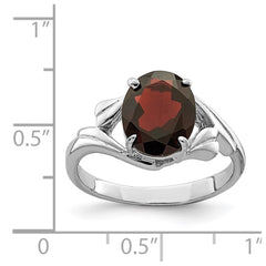Sterling Silver Rhodium-plated Garnet Ring - 28