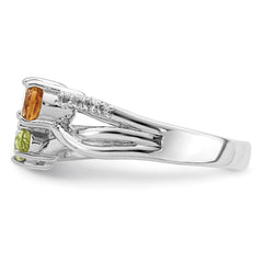 Sterling Silver RH-plated 1.09t.w. CI/PE/LSBT/WT Ring - 2