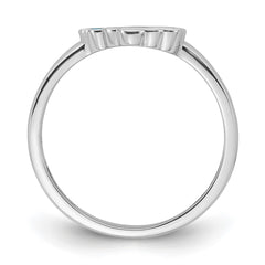 Sterling Silver RH-plated Multi-color Enameled Rainbow Children's Ring - 2