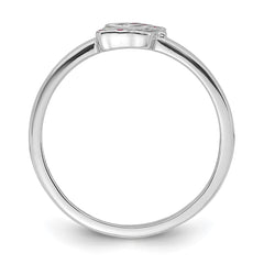 Sterling Silver Rhodium-plated Multi-color Enameled Cat Children's Ring - 2