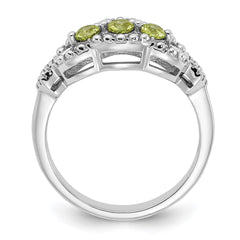 Sterling Silver Rhodium-plated Peridot Ring - 14