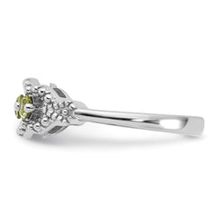 Sterling Silver Rhodium-plated Peridot Ring - 4