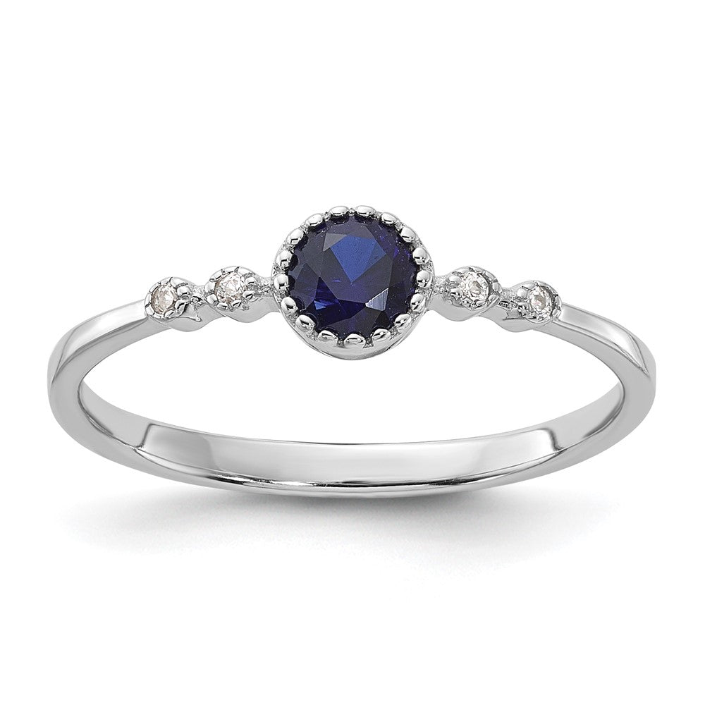 Sterling Silver Rhodium-plated .43CrBlue Spinel .02Cr WSA Ring - 3