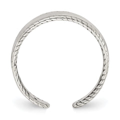 Sterling Silver Polished and Antiqued Set of 2 Toe Rings