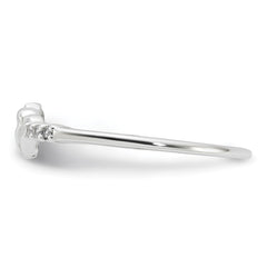 Sterling Silver E-coated CZ Heart Ring - 3