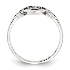 Sterling Silver Antiqued Heart with Celtic Knot Ring - 3