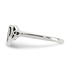Sterling Silver Antiqued Heart with Celtic Knot Ring - 3