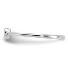 Sterling Silver Rhodium-plated CZ Heart Ring - 3