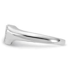 Sterling Silver Rhodium-plated Micro Pave CZ Heart Ring - 3