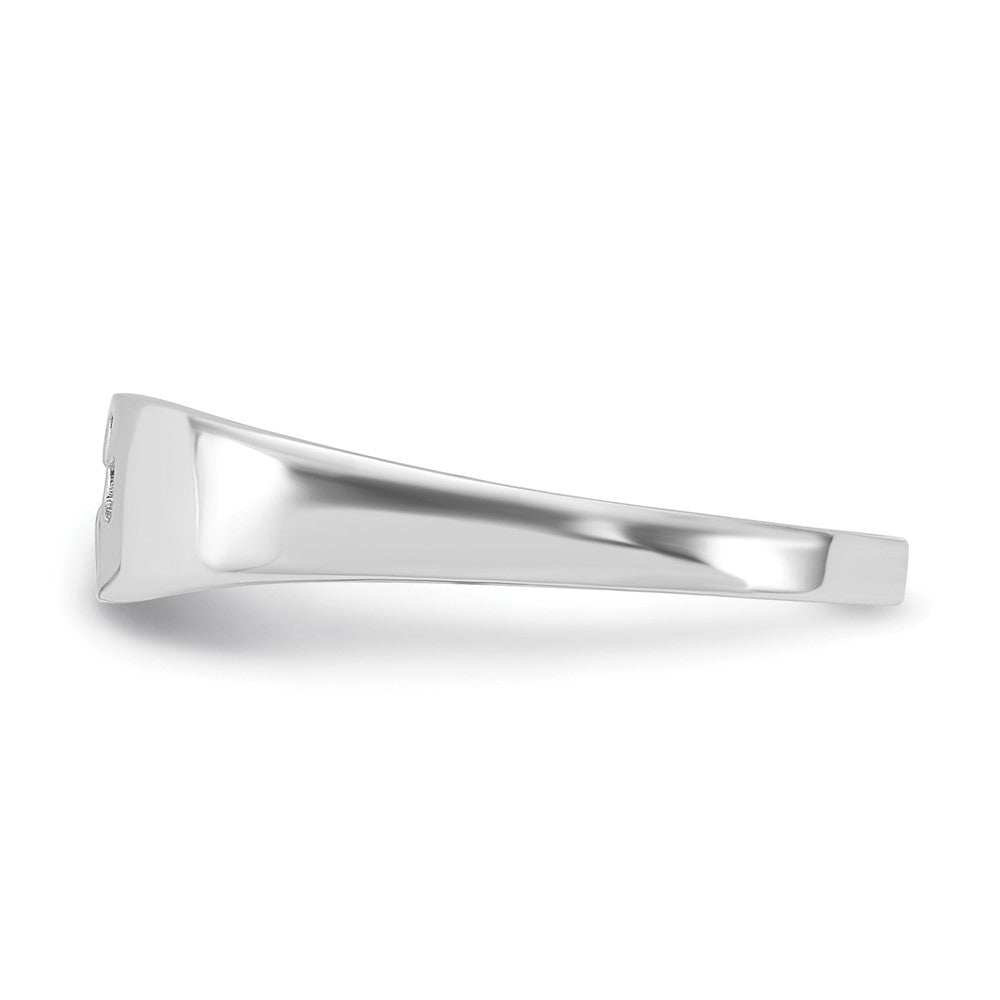 Sterling Silver Rhodium-plated Polished Cut-out Cross Ring - 4