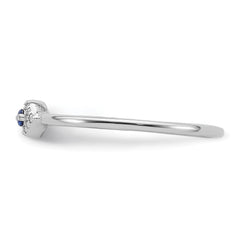 Sterling Silver Rhodium-plated Blue and Clear CZ Evil Eye Ring - 3