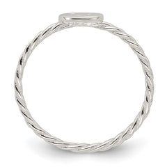 Sterling Silver Polished Smiley Face Twisted Ring - 3