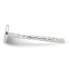 Sterling Silver Polished Smiley Face Twisted Ring - 3