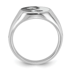 Sterling Silver Rhodium-plated Enameled Yin Yang CZ Ring - 2