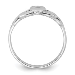 Sterling Silver Rhodium-plated Claddagh Ring - 4