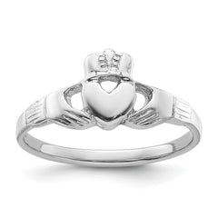 Sterling Silver Rhodium-plated Claddagh Ring - 4
