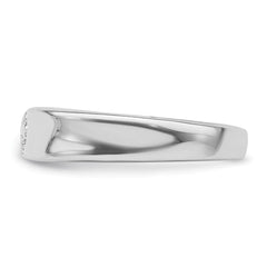 Sterling Silver Rhodium-plated Fleur-de-Lis Band Ring - 2