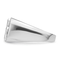 Sterling Silver Rhodium-plated Polished Cross Ring - 3