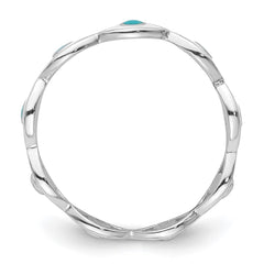 Sterling Silver Rhodium-plated with Enamel Evil Eye Ring - 2