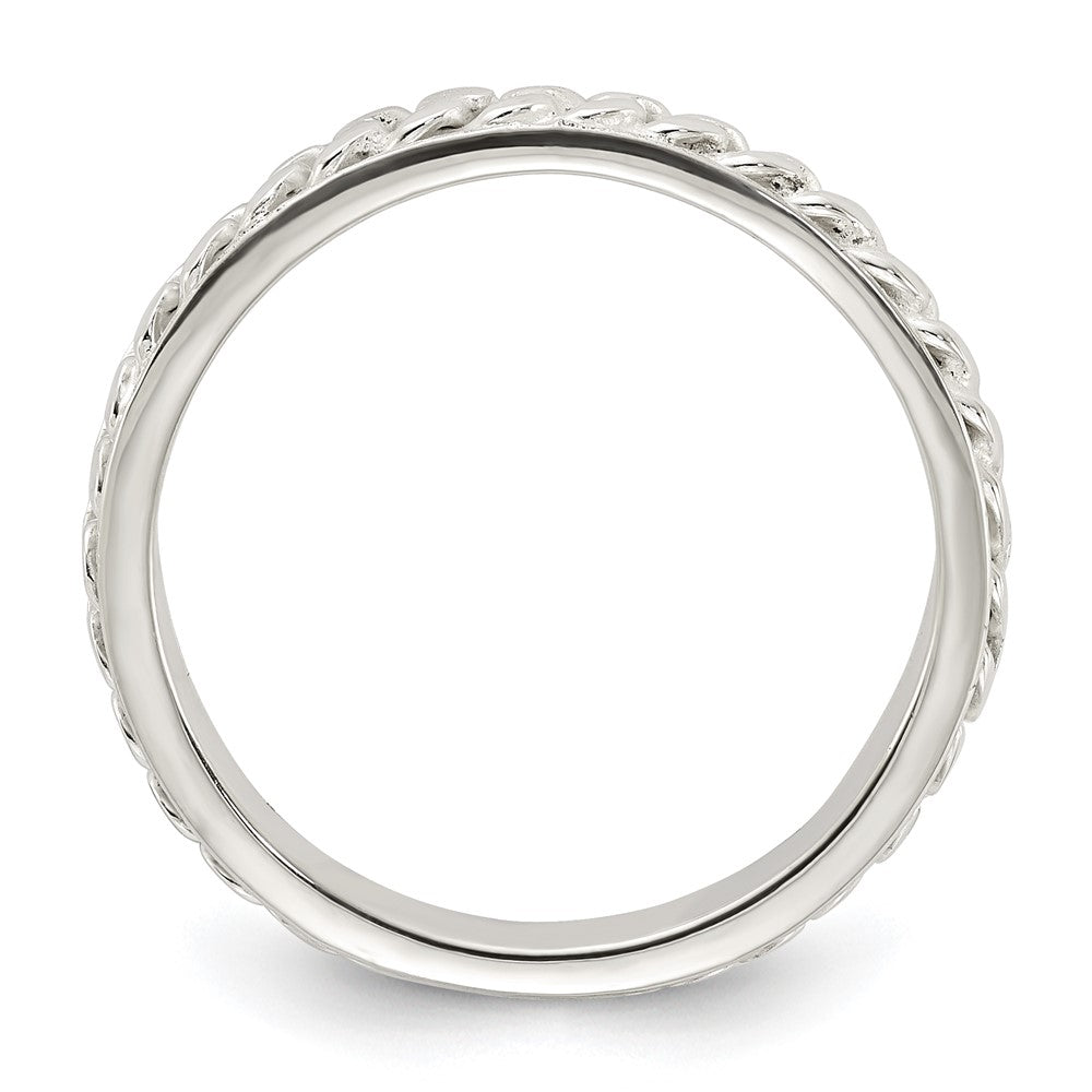 Sterling Silver Chain Inlay Design 3mm Band - 3