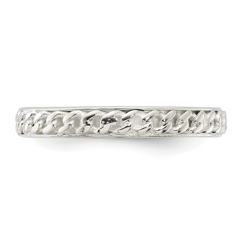 Sterling Silver Chain Inlay Design 3mm Band - 3