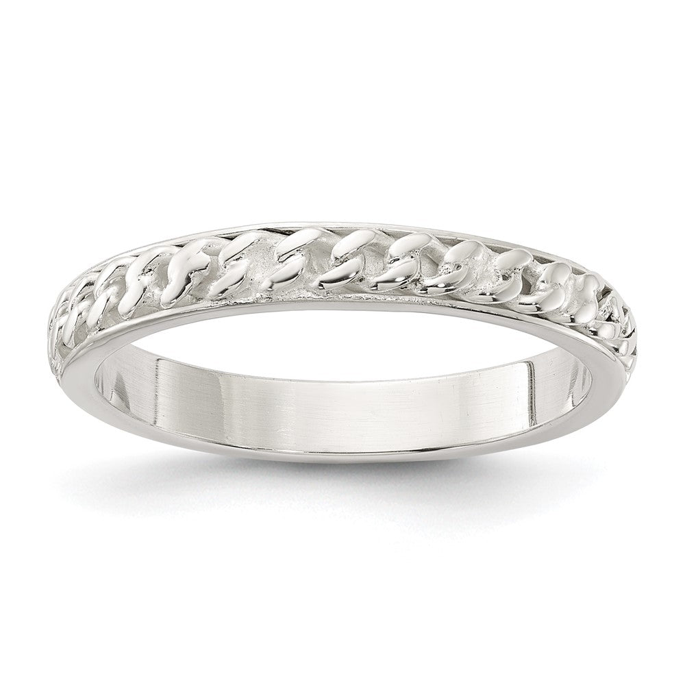 Sterling Silver Chain Inlay Design 3mm Band - 3