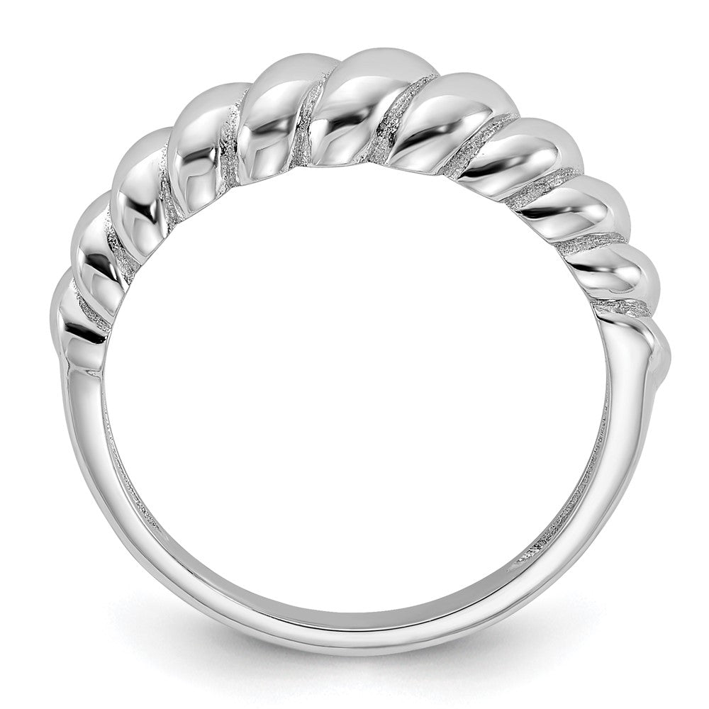Sterling Silver Rhodium-plated Scalloped Ring - 3