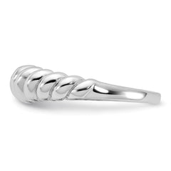 Sterling Silver Rhodium-plated Scalloped Ring - 3