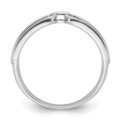 Sterling Silver Rhodium-plated Polished Ring - 3