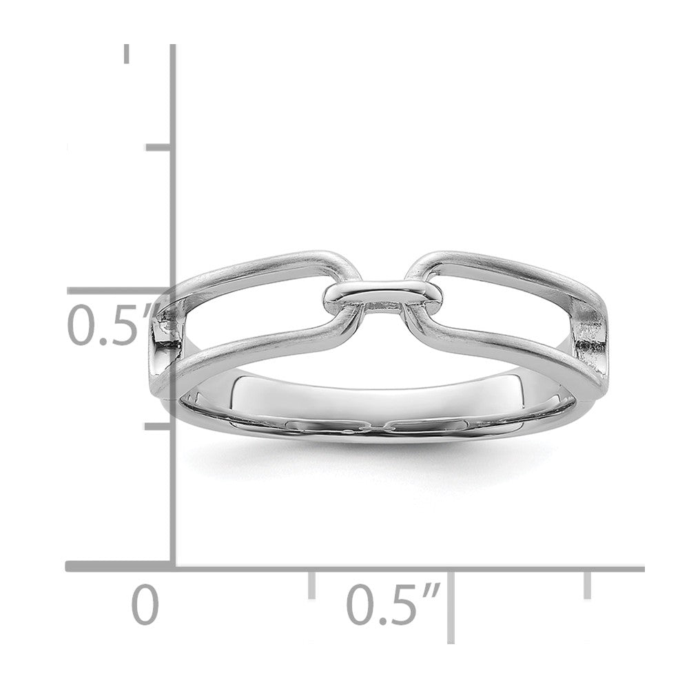 Sterling Silver Rhodium-plated Polished Ring - 3