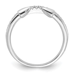 Sterling Silver Rhodium-plated CZ with Open Arrow Band - 3