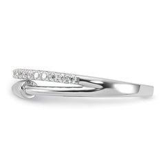 Sterling Silver Rhodium-plated CZ with Open Arrow Band - 3