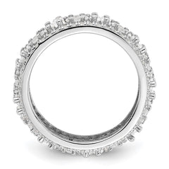 Sterling Silver Rhodium-plated CZ Eternity Band - 3