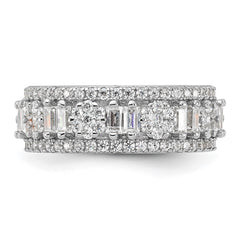 Sterling Silver Rhodium-plated CZ Eternity Band - 2