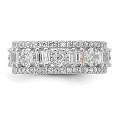 Sterling Silver Rhodium-plated CZ Eternity Band - 3