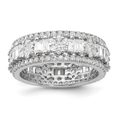 Sterling Silver Rhodium-plated CZ Eternity Band - 2