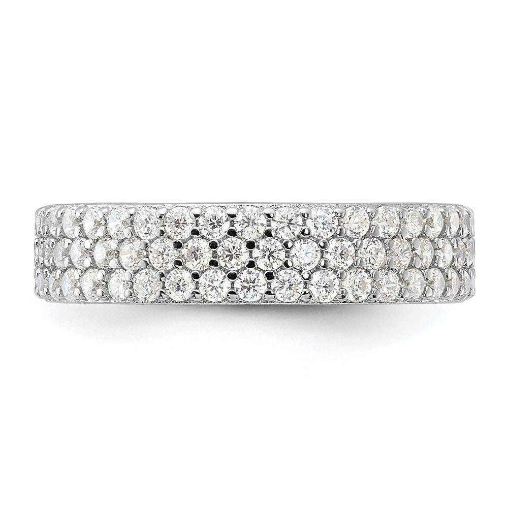 Sterling Silver Rhodium-plated 4mm CZ Eternity Band - 3