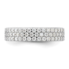 Sterling Silver Rhodium-plated 4mm CZ Eternity Band - 3