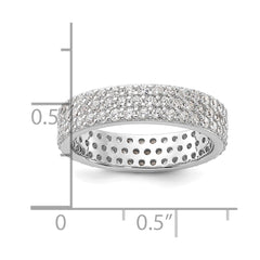 Sterling Silver Rhodium-plated 4mm CZ Eternity Band - 3