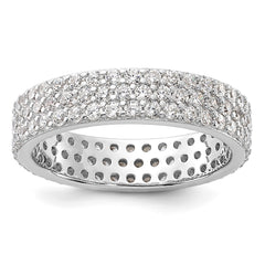 Sterling Silver Rhodium-plated 4mm CZ Eternity Band - 2