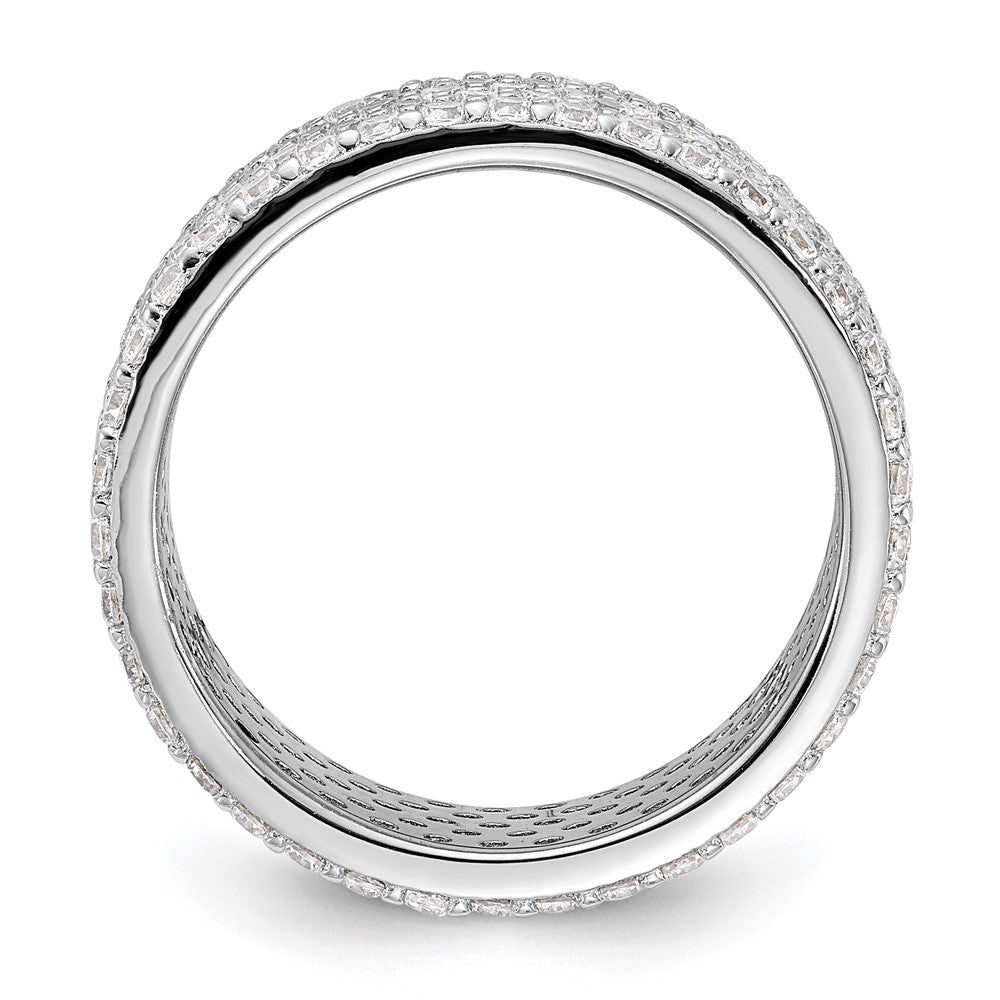 Sterling Silver Rhodium-plated 6mm CZ Eternity Band - 3