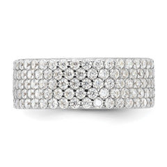 Sterling Silver Rhodium-plated 6mm CZ Eternity Band - 3