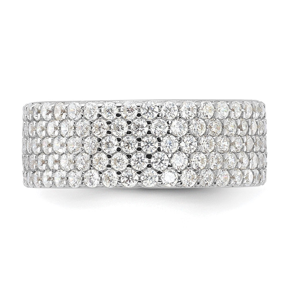 Sterling Silver Rhodium-plated 6mm CZ Eternity Band - 2