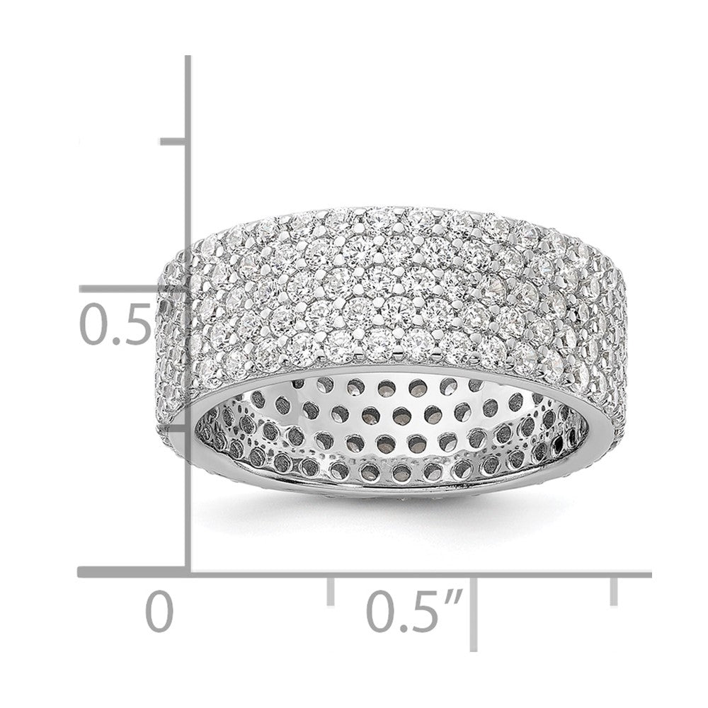Sterling Silver Rhodium-plated 6mm CZ Eternity Band - 2