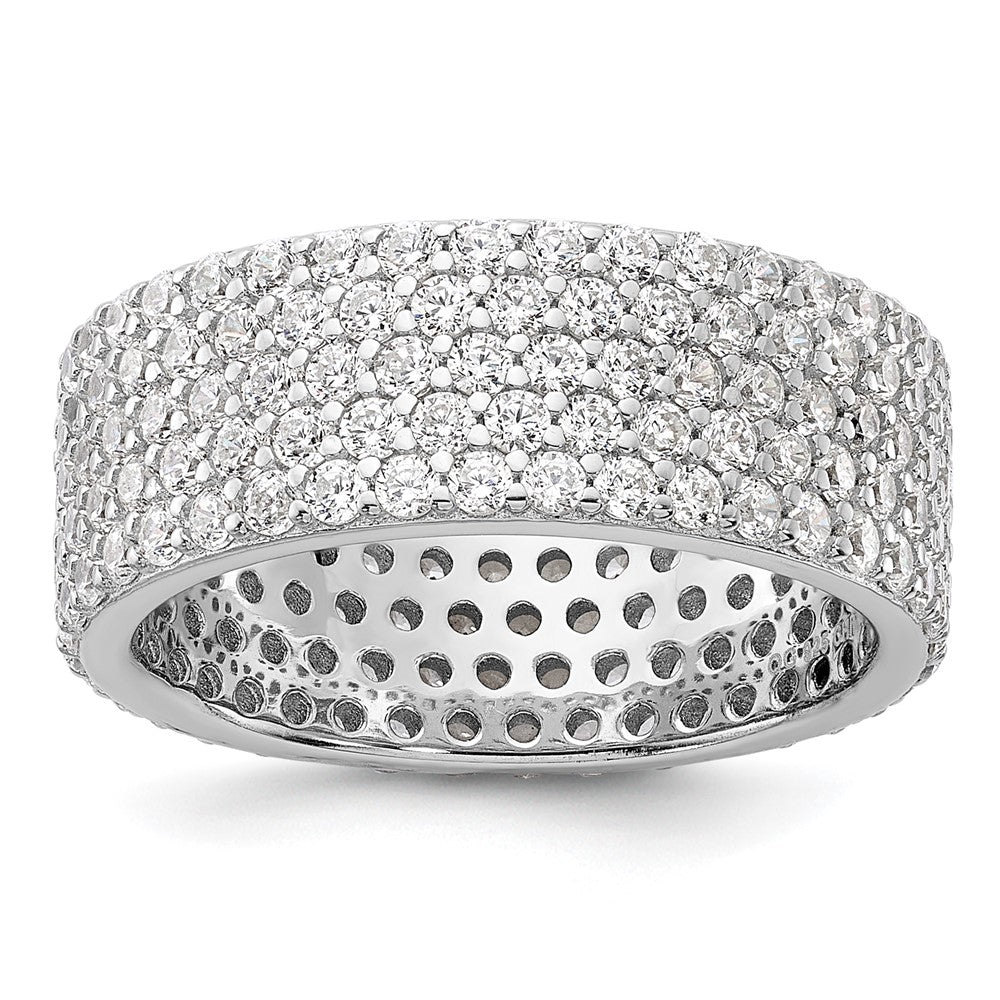 Sterling Silver Rhodium-plated 6mm CZ Eternity Band - 3
